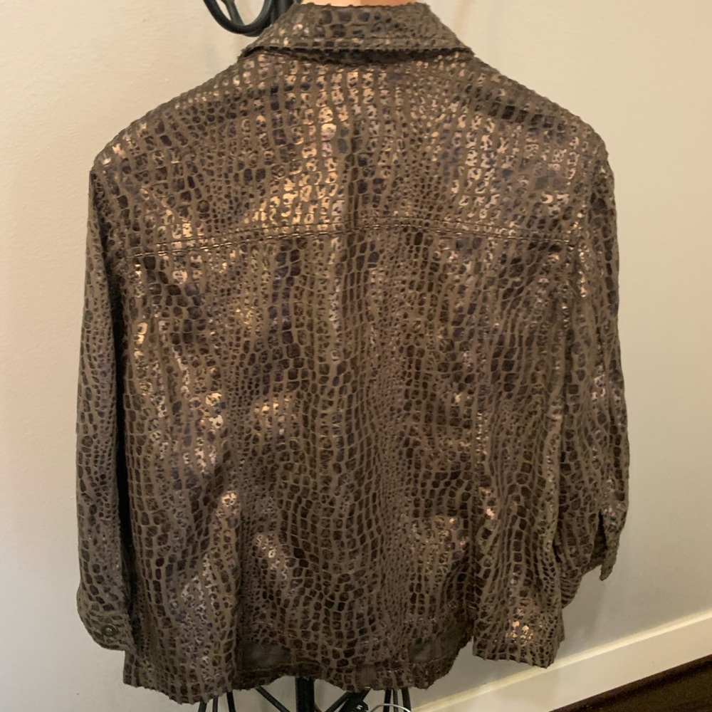 Ruby Rd 18w Metallic Leopard Print Jacket - image 6